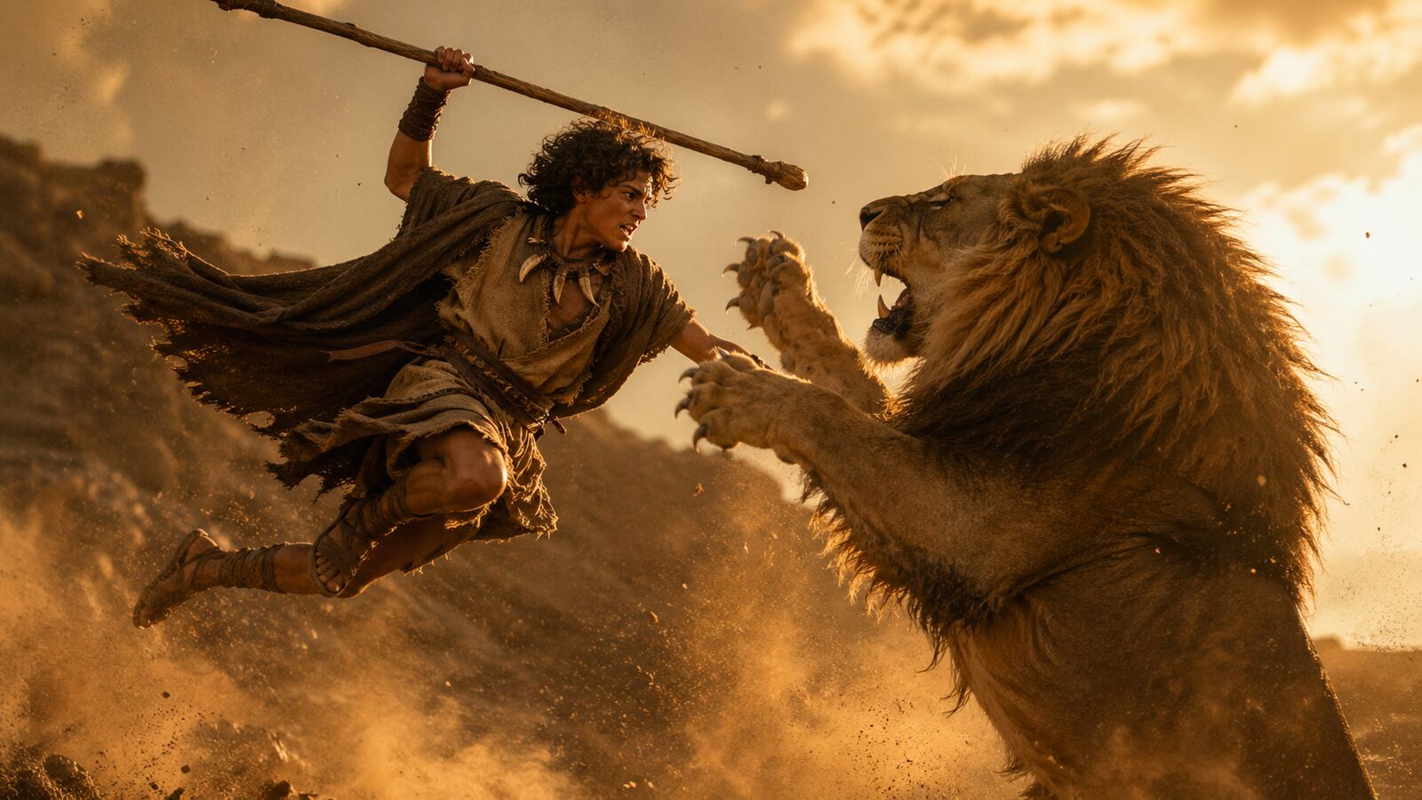 David — Leaping at Lion